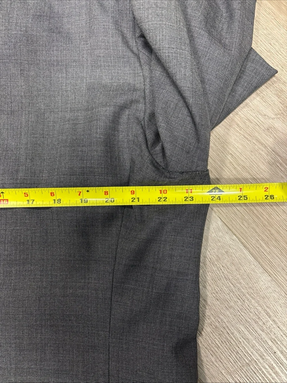 J. Hilburn Blazer Mens 47L Gray Wool Vitale Barberis Canonico Glen Check Jacket